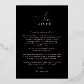 Chic Exquisite Script Photo Christmas Rose Gold Folie Uitnodiging (Achterkant)