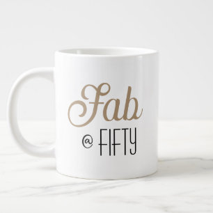 Chic Fab @ FIFTY Gold Typografie 50e verjaardag Extra Grote Beker