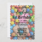 chic faded photo fille 1er anniversaire invitation (Devant)