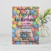 chic faded photo fille 1er anniversaire invitation (Debout devant)