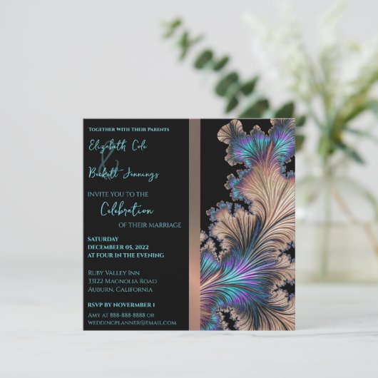 Chic Faire-part de mariage fractale (Debout devant)