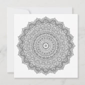 Chic Faire-part de mariage Mandala noir et blanc (Dos)
