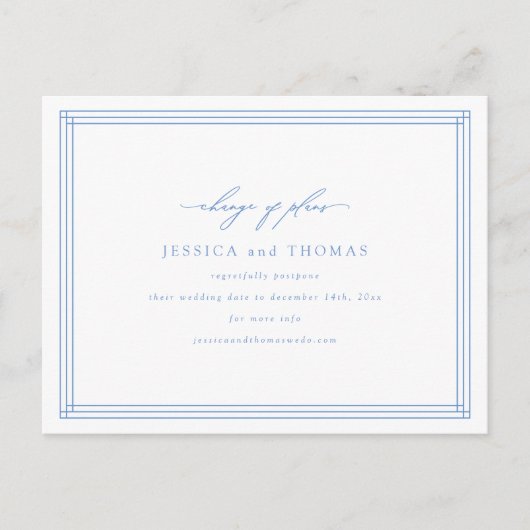 Chic faire-part de report de mariage Changement de (Devant)