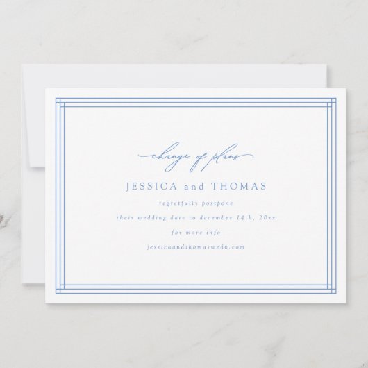 Chic Faire-Part de Report de Mariage Changement de (Devant)