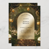 Chic Fairy Tale Enchanted Forest Baby shower Kaart (Voorkant / Achterkant)