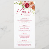 Chic Fall in Love Marsala Party Menu Modèle (Devant)