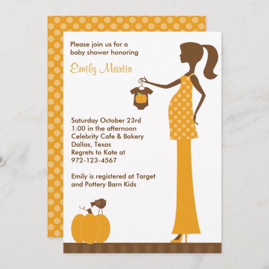 Chic Fall Maman-to-Be Invitations (Devant / Derrière)