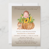 Chic Fall Sunflower Couples Baby shower Invitation (Devant)