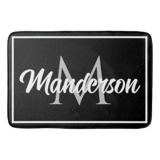 Chic Family Monogram Welkom Mat Black White Grey