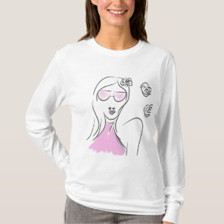 Chic Fashion Illustration Long Manche T-shirt
