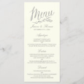 Chic Faux Argent Mariage Menu Modèle - Ivory (Devant)