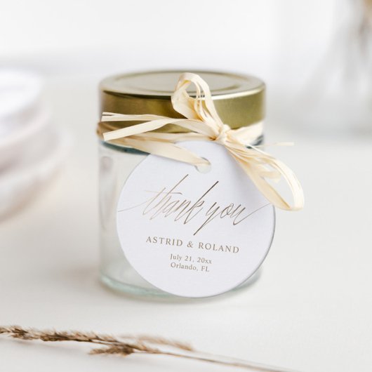 Chic Faux Gold Calligraphy Favoriete bruiloft Bedankjes Labels