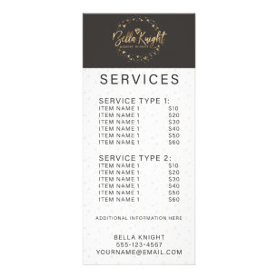 Chic Faux Gold Foil Diamond Gem Company Price List Reclamekaart