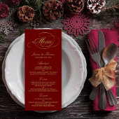 Chic Faux Gold Foil Kerstmenu Sjabloon Reclamekaart
