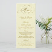 Chic Faux Gold Foil Mariage Menu Modèle - Ivory (Debout devant)
