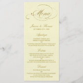 Chic Faux Gold Foil Mariage Menu Modèle - Ivory (Devant)