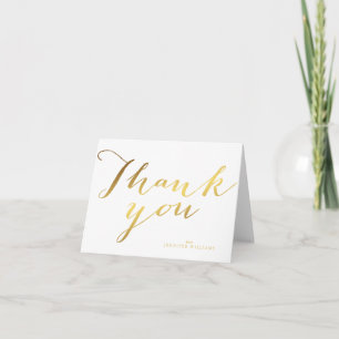 Chic Faux Gold Foil Merci Notes