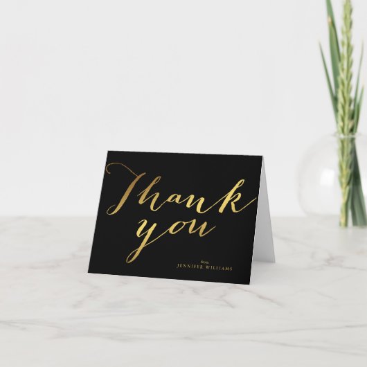 Chic Faux Gold Foil Merci Notes (Devant)