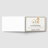 Chic Faux Gold Foil Monogram Weddenschappen Gastenboek (Volledig)