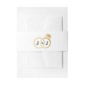 Chic Faux Gold Foil Monogram Weddenschappen Uitnodigingen Wikkel (Voorkant Voorbeeld)