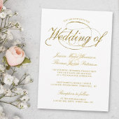 Chic Faux Gold Foil Script Faire-part de mariage