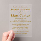 Chic Faux Gold Foil Script Wedding Acryl Uitnodigi Acryl Uitnodigingen (Insitu (Draagbaar))