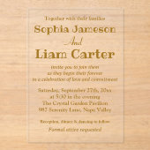 Chic Faux Gold Foil Script Wedding Acryl Uitnodigi Uitnodigingen (Voorkant)