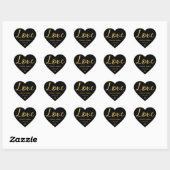 Chic Faux Gold Foil Typografie Script Love Weddens Hart Sticker (Vel)