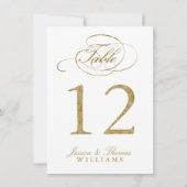 Chic Faux Gold Foil Weddentable Number Kaarten (Achterkant)