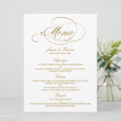 Chic Faux Gold Foil Wedding Menu Sjabloon (Staand voorkant)