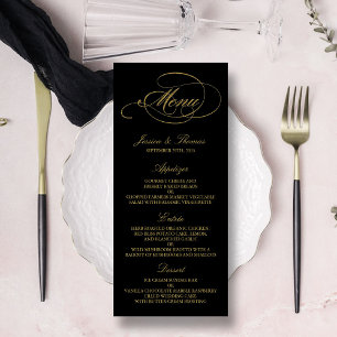 Chic Faux Gold Foil Wedding Menu Sjabloon