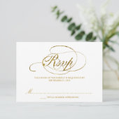 Chic Faux Gold Foil Wedding Modèle RSVP (Debout devant)
