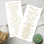 Chic Faux Gold Foil Wedding Program Sjabloon