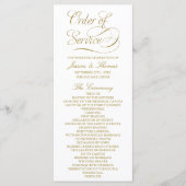 Chic Faux Gold Foil Wedding Programme Modèle (Devant)