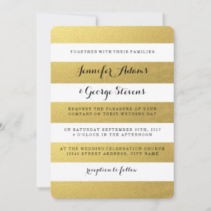 CHIC FAUX GOLD FOIPES FAIRE-PART DE MARIAGE