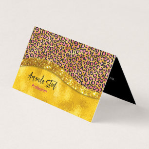 Chic faux Gold glitter roze dierlijk afdrukken Mon Visitekaartjes