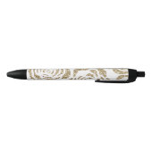 Chic Faux Gold Glitter Rozen Floral Pen (Bodem)