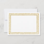 Chic Faux Gold Glittered Trim - Carte RSVP (Dos)