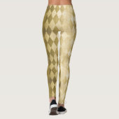Chic Faux Gold Harlequin Diamond Pattern Leggings (Achterkant)