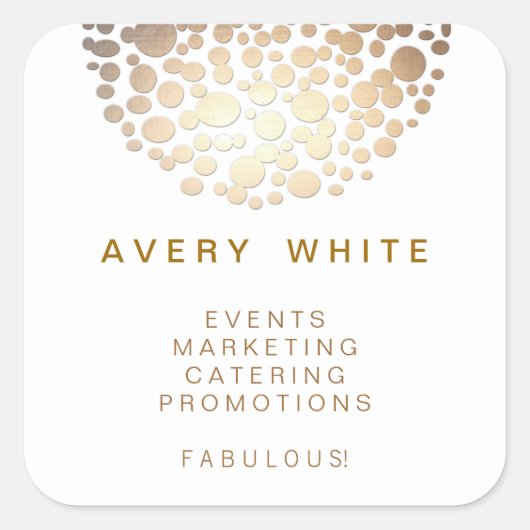 Chic Faux Gold Leaf Circle Patroonstickers Vierkante Sticker (Voorkant)