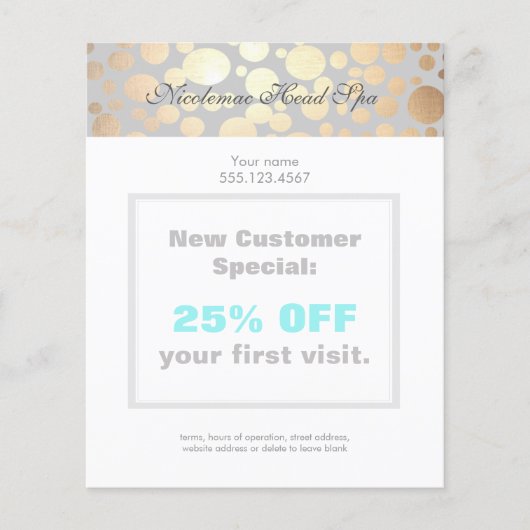 Chic Faux Gold Leaf Circle Pattern Flyer (Voorkant)