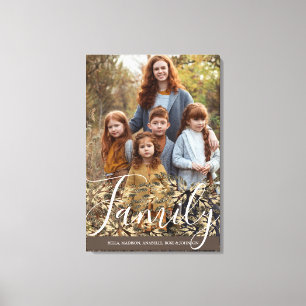 Chic Faux Golden Glitter Foliage Full Photo Canvas Afdruk