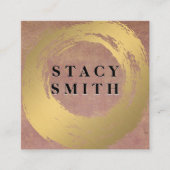 Chic Faux Goud Geborsteld | Textured Achtergrond Vierkante Visitekaartje (Voorkant)