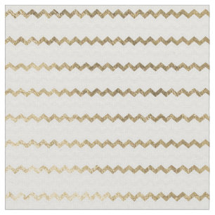 Chic faux goudwitte moderne geometrische chevron. stof