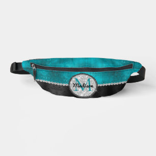 Chic faux Parties scintillant argent Turquoise noi
