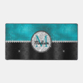 Chic faux Parties scintillant argent Turquoise noi (Recto)