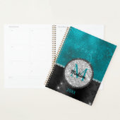 Chic faux Parties scintillant argent Turquoise noi (Devant avec enveloppe)