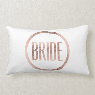Chic Faux Roos Gold Bride Typografie Kussen