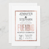 Chic Faux Roos Gold Evening Kaart (Voorkant / Achterkant)