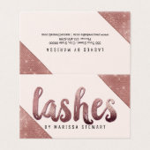 Chic Faux Roos Gold Glitter Sequins Lashes Visitekaartjes (Buitenkant ongevouwen)